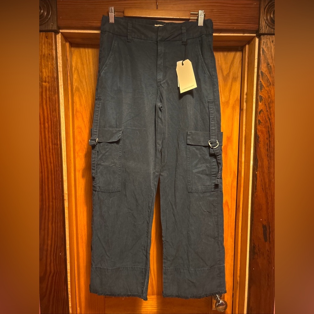 CURRENT/ELLIOTT THE FELICITY NAVY SLATE HIGH RISE CARGO PANTS SIZE 27 $258